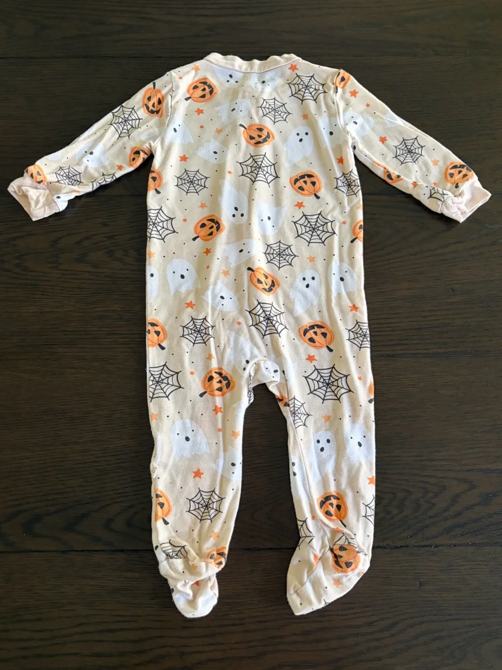 Halloween Pumpkin & Ghost Baby Footie with Hat (0-3M)